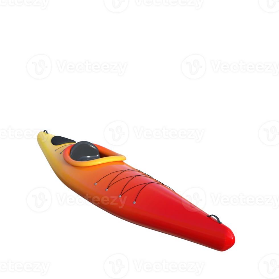 a red and orange kayak on a transparent background png