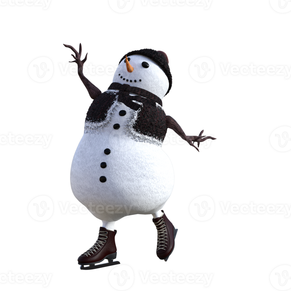 a cartoon snowman wearing a hat and scarf png