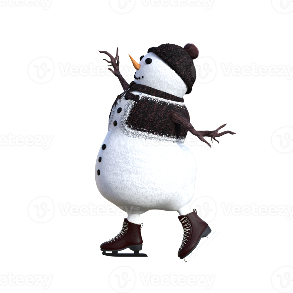 a cartoon snowman wearing a hat and scarf png