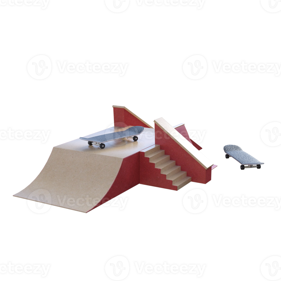 a model of a skateboard ramp and stairs png