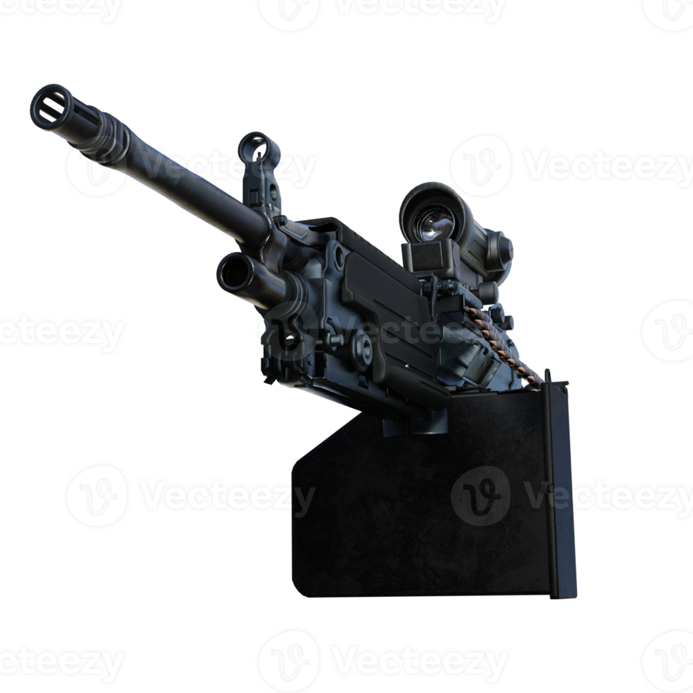 machine gun isolated 3d png