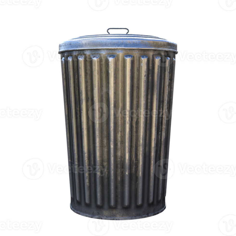 a trash can on a transparent background png