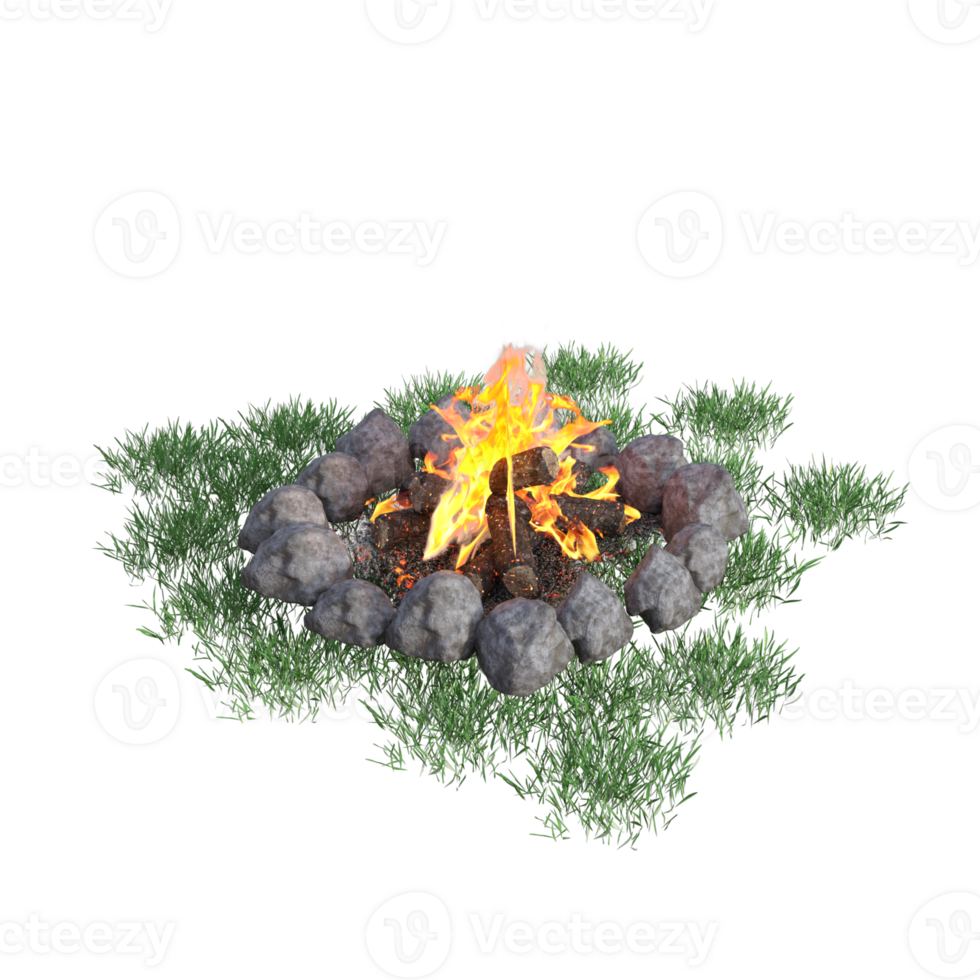 Camp fire isolated 3d png