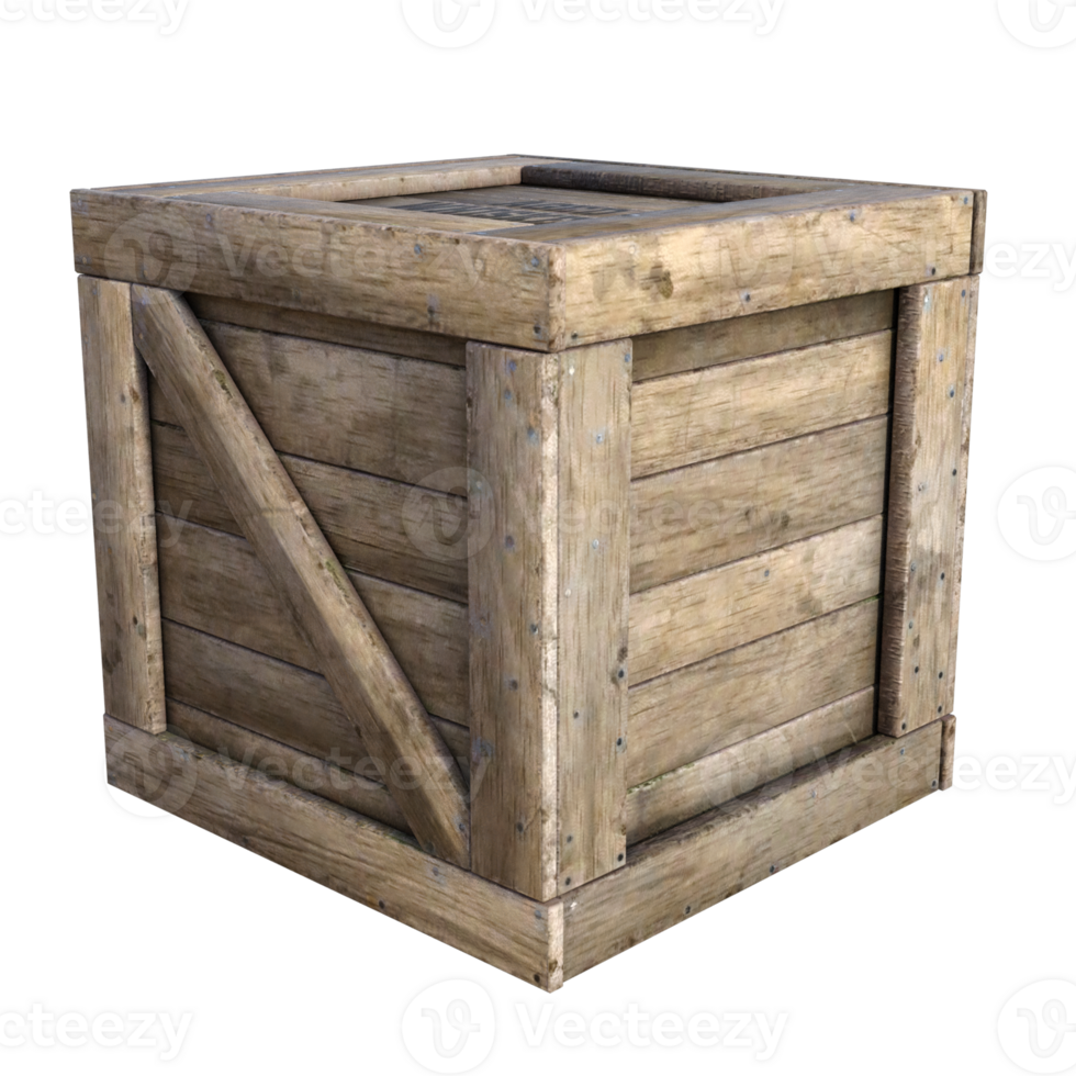a wooden crate on a transparent background png