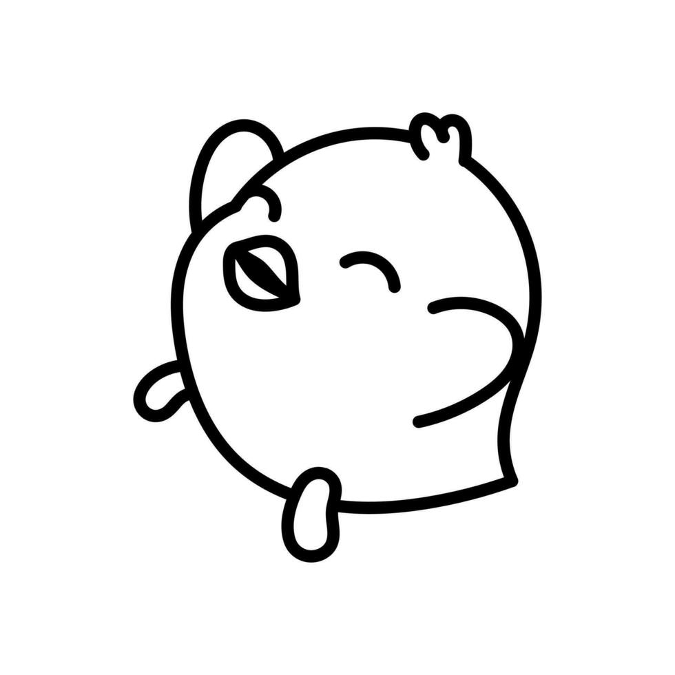 cute chick cartoon in line art style. isolated on white background. suitable for coloring books, children's books. graphic vector illustration.