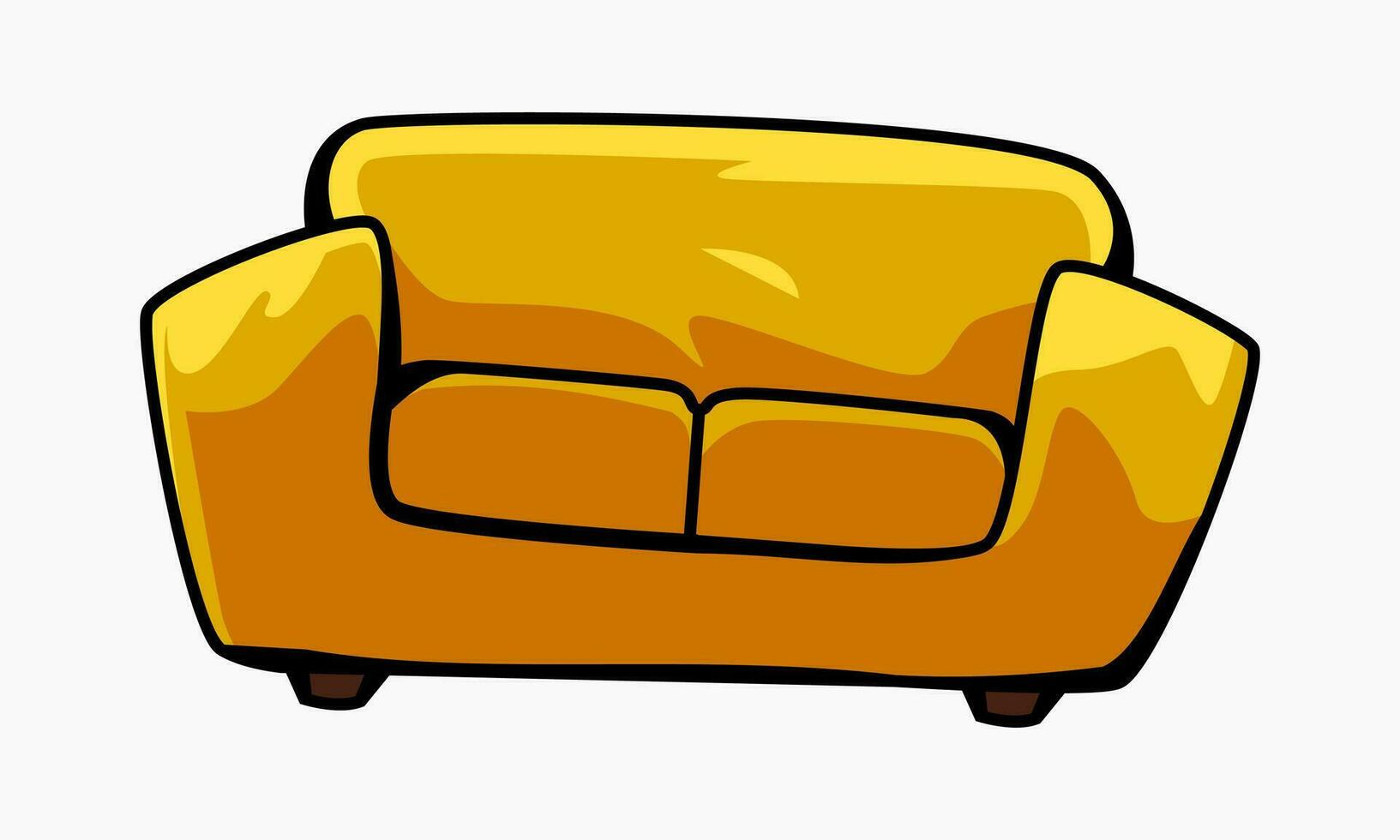 sofa in cartoon style. isolated on white background. concept of furniture, object, house, etc. flat vector style.