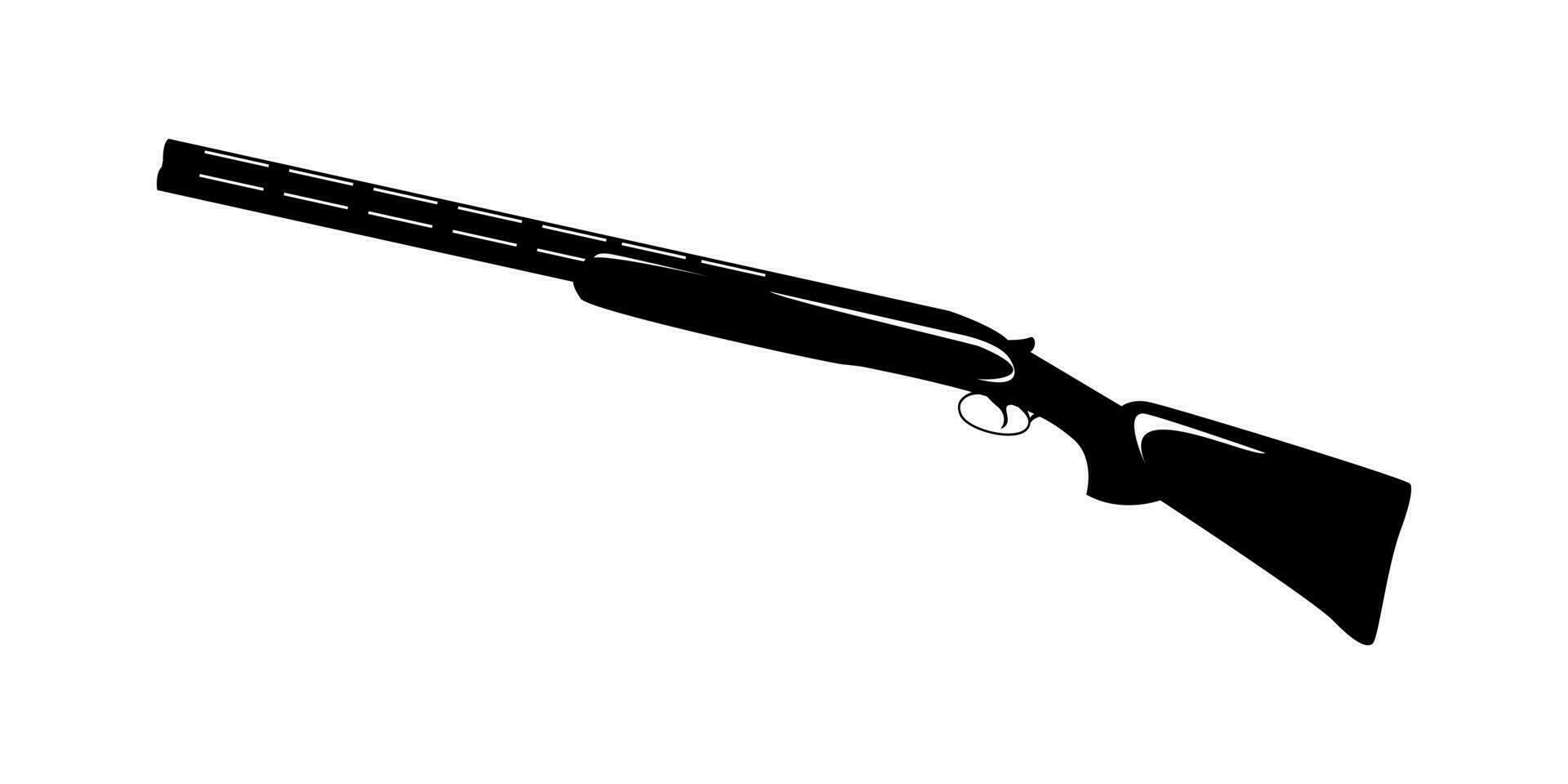 Shotgun silhouette side view. vector graphic