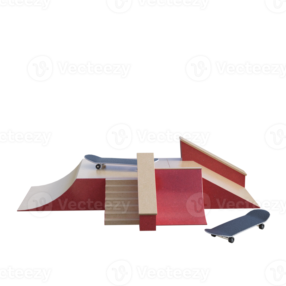 a model of a skateboard ramp and stairs png