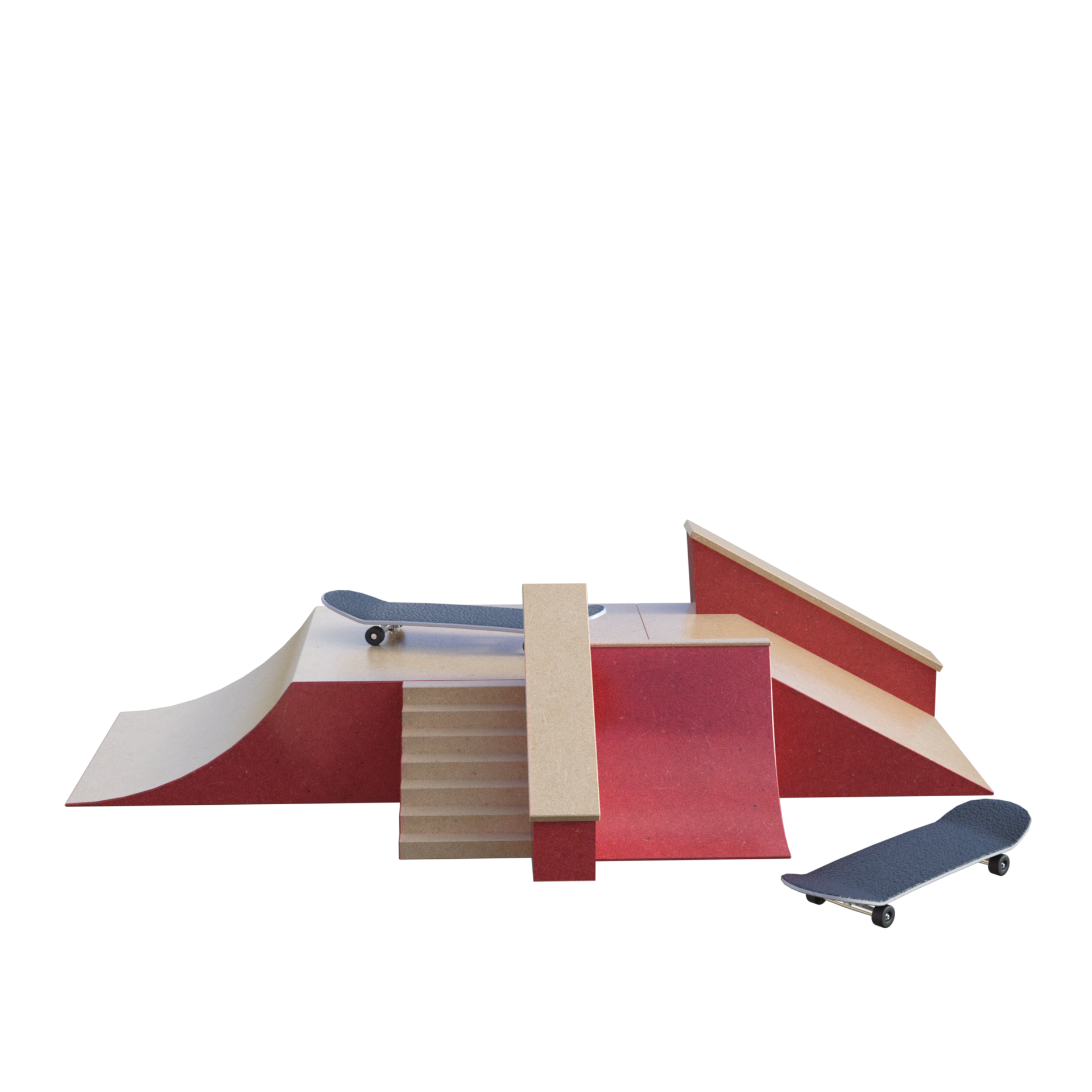 a model of a skateboard ramp and stairs 27504747 PNG