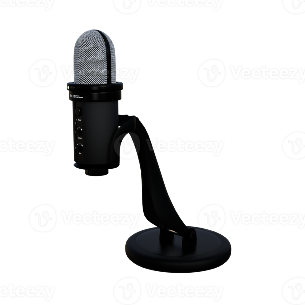 a microphone on a stand with a transparent background png