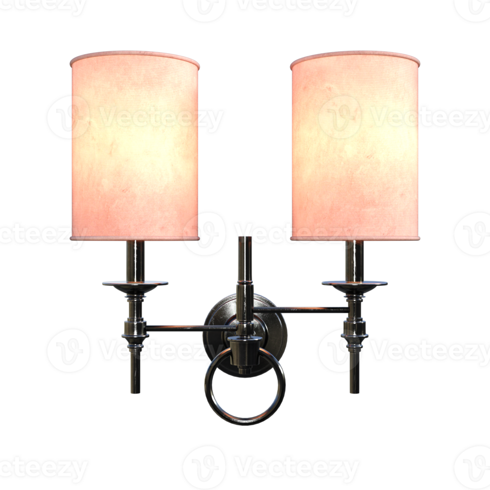 two light fixtures on a wall with a clear background png