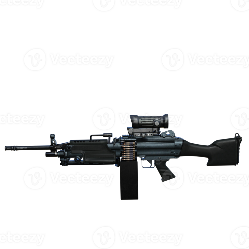 machine gun isolated 3d png
