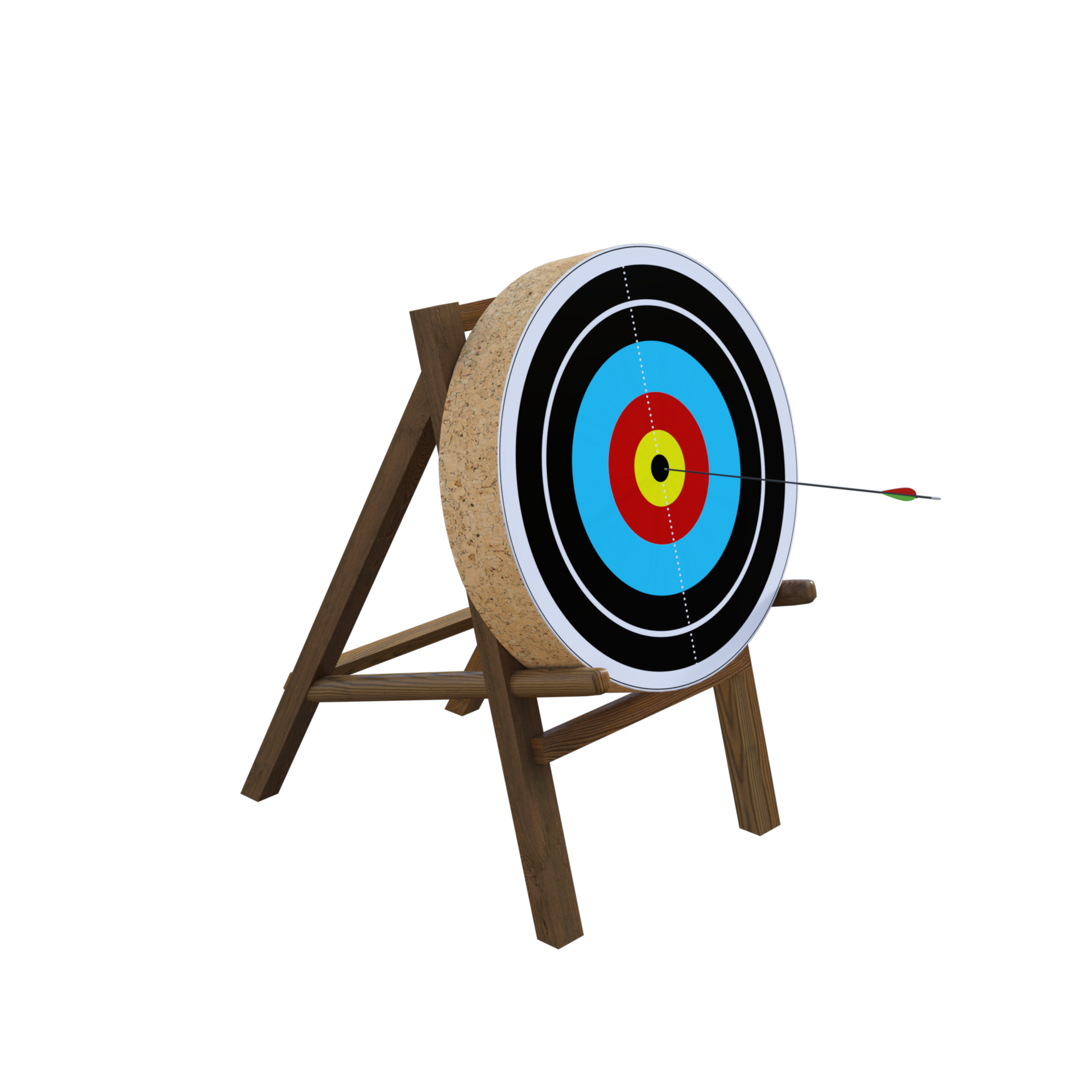 archery target with arrow on a wooden stand 27504758 PNG