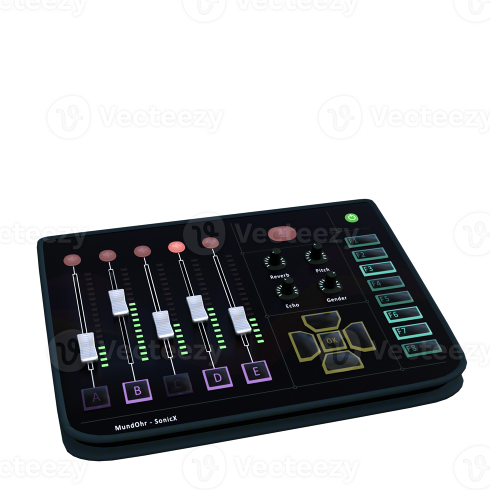 a mixer with multiple knobs and buttons on it png