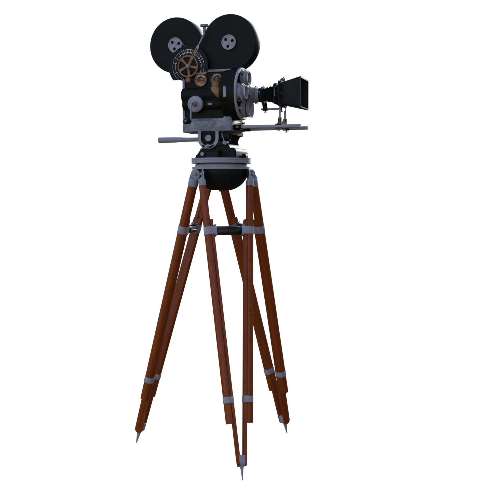 An Old Movie Camera On A Tripod With A Wooden Stand 27504789 PNG an-old-movie-camera-on-a-tripod-with-a-wooden-stand-27504789-png