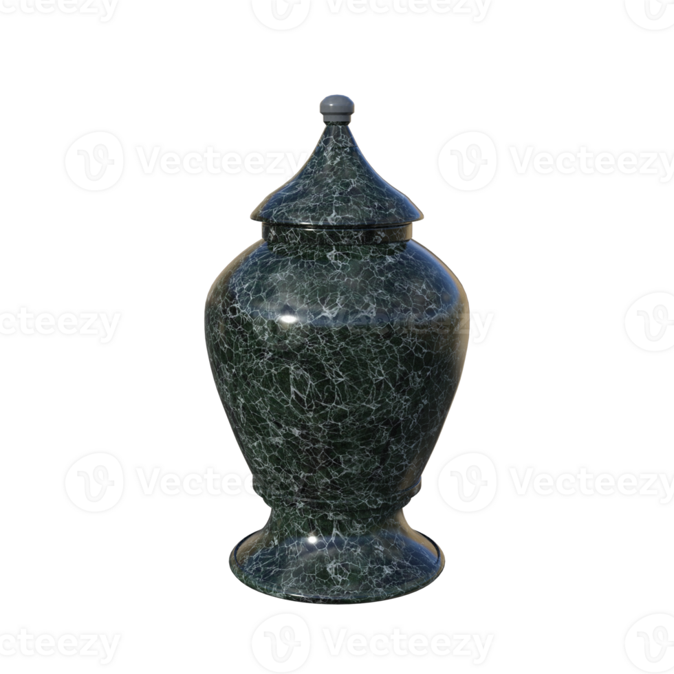 green marble urn on a white background png