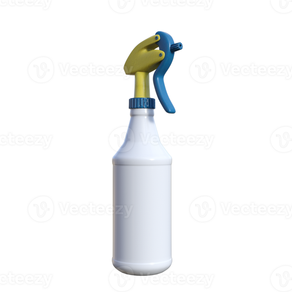 a spray bottle with a yellow handle on a transparent background png