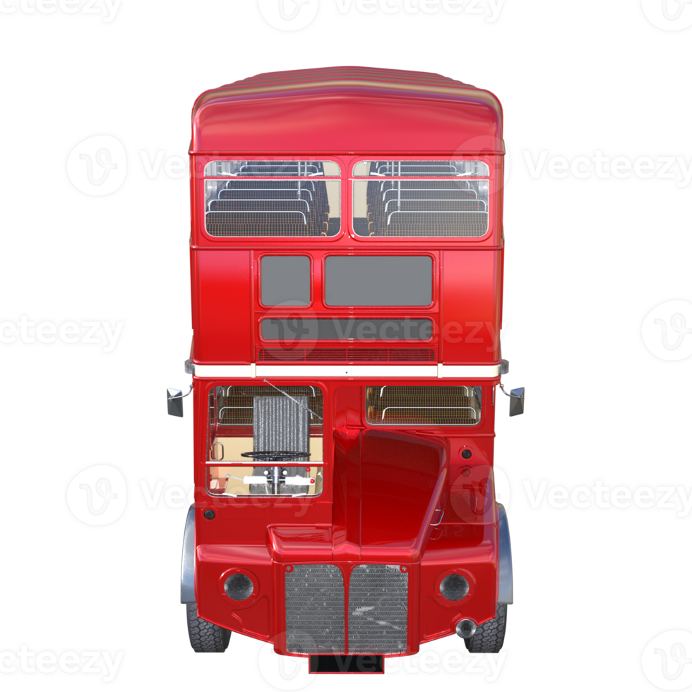 a red double decker bus on a transparent background png