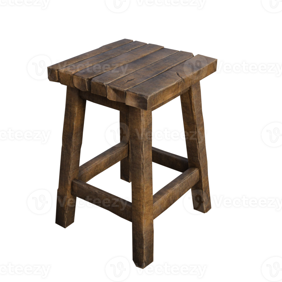 a wooden stool on a transparent background png