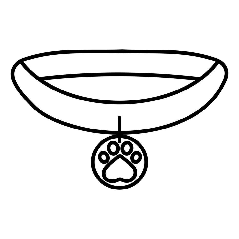 Collar with medal for cats and dogs. vector