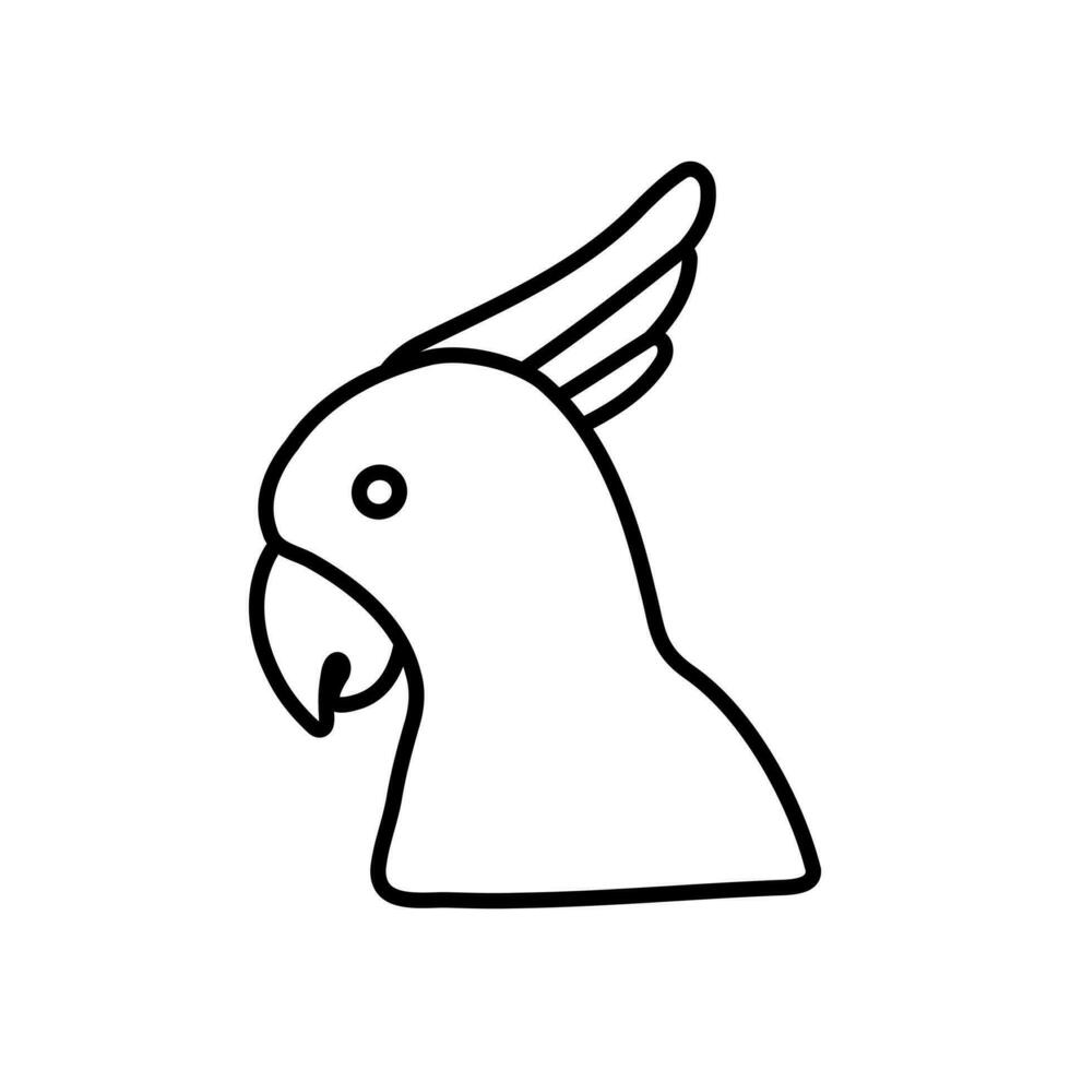 Doodle parrot hand drawn isolated on a white background. vector