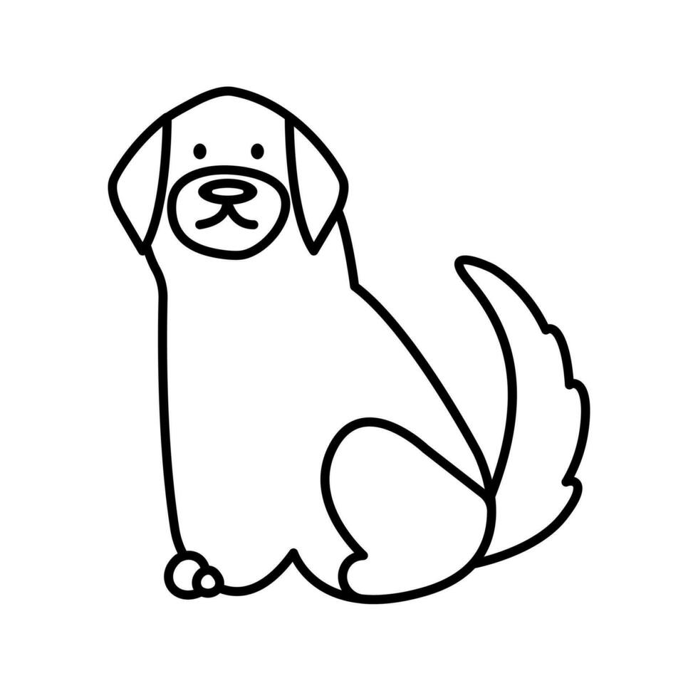 Graphic hand drawn illustration with cute dog. vector