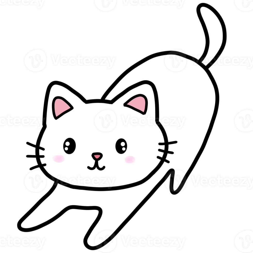 kawaii cat cartoon clip art png