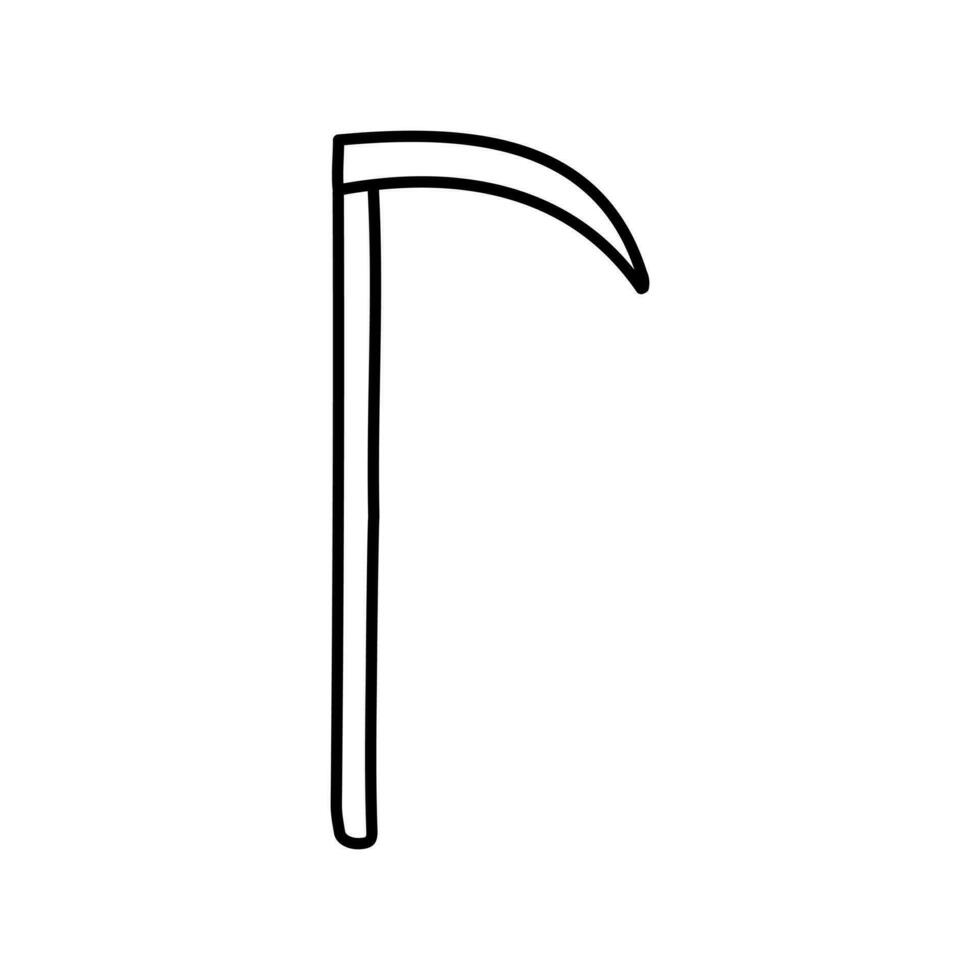 Hand-drawn scythe of the grim Reaper vector