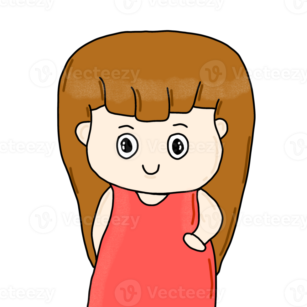 cartoon girl in red dress clipart 27505372 PNG