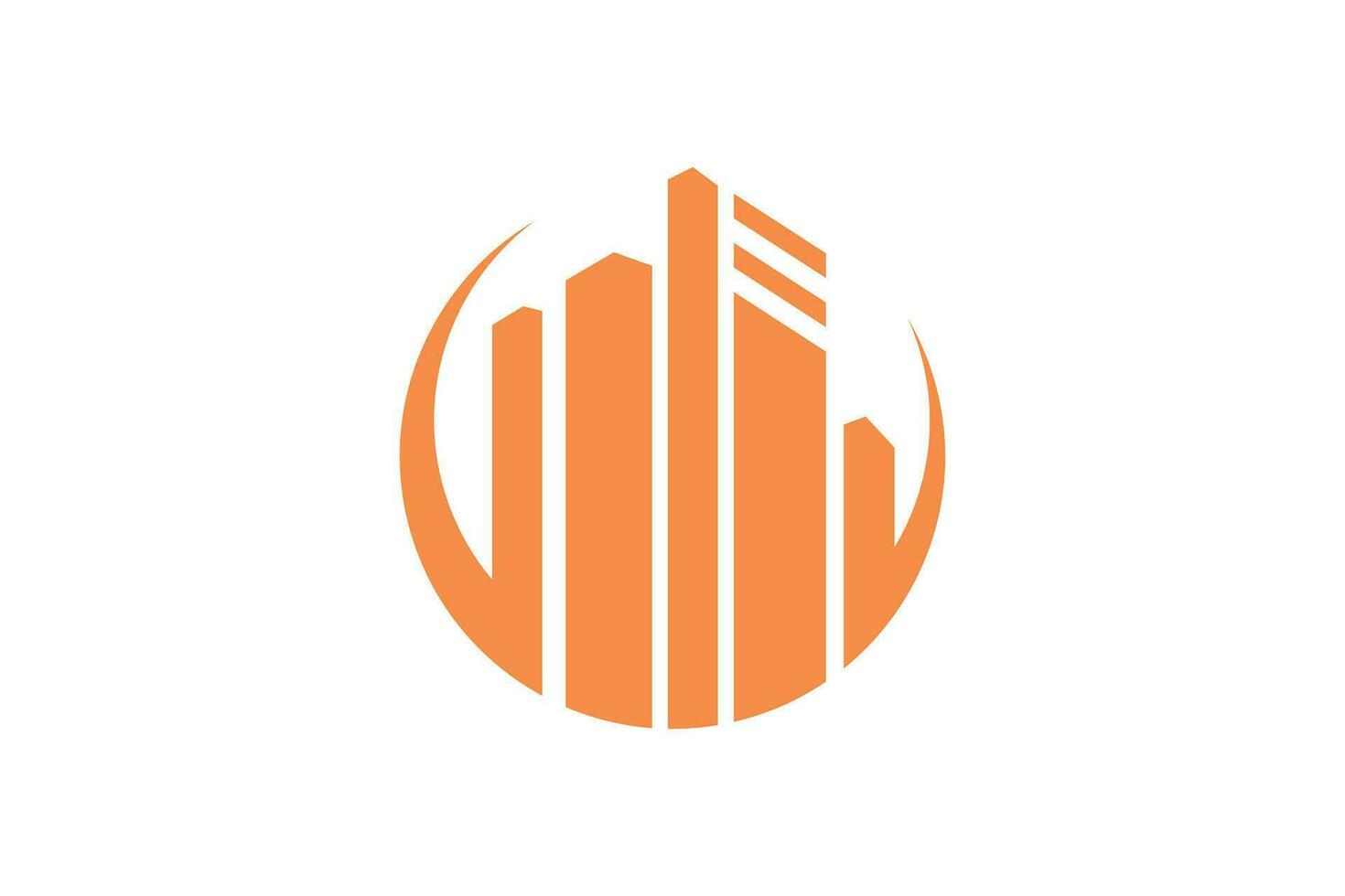 Building logo design with unique style creative concept Premium Vector