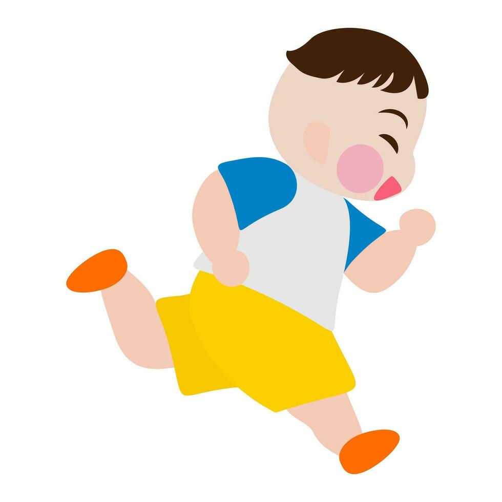 Cartoon kid development. Child growth stages. Set of cute child learning from toddler to running. Child learning and try to run, start running. Vector, illustration, EPS10 vector