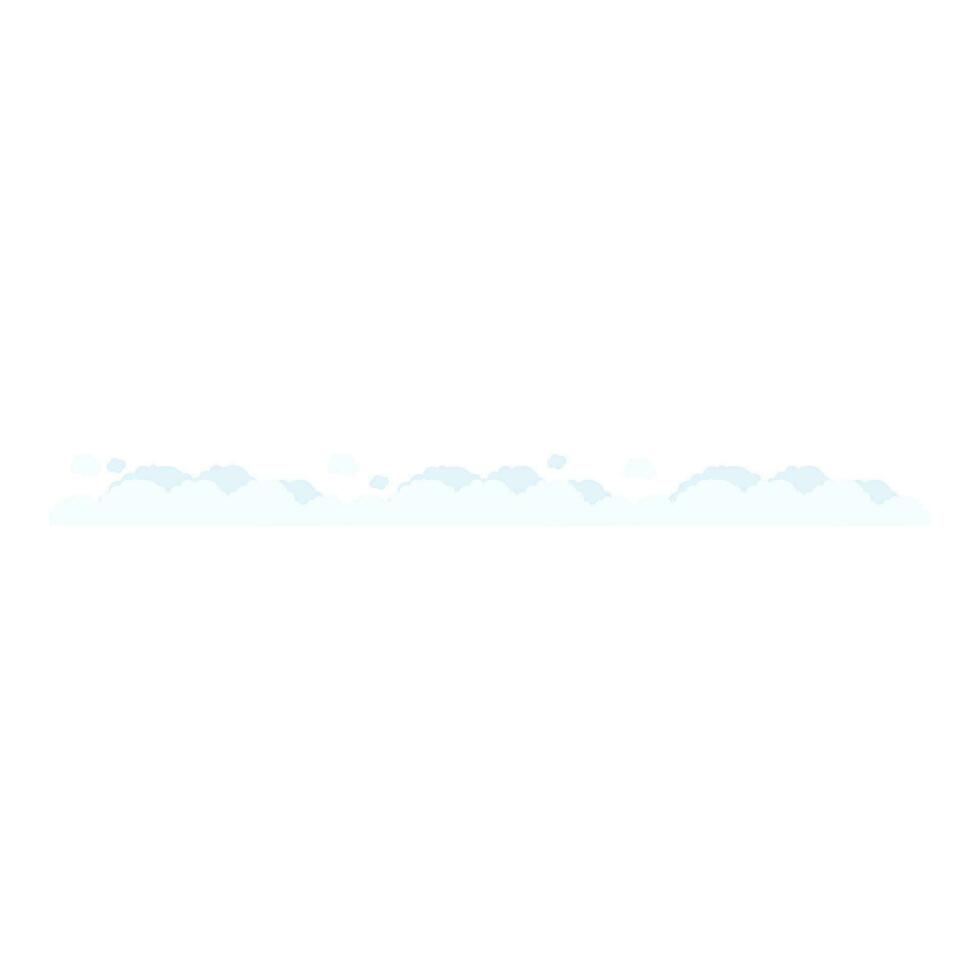 Seamless decoration border with white blue cloud pattern, sky view. Isolated on white background, vector, illustration, EPS10 vector