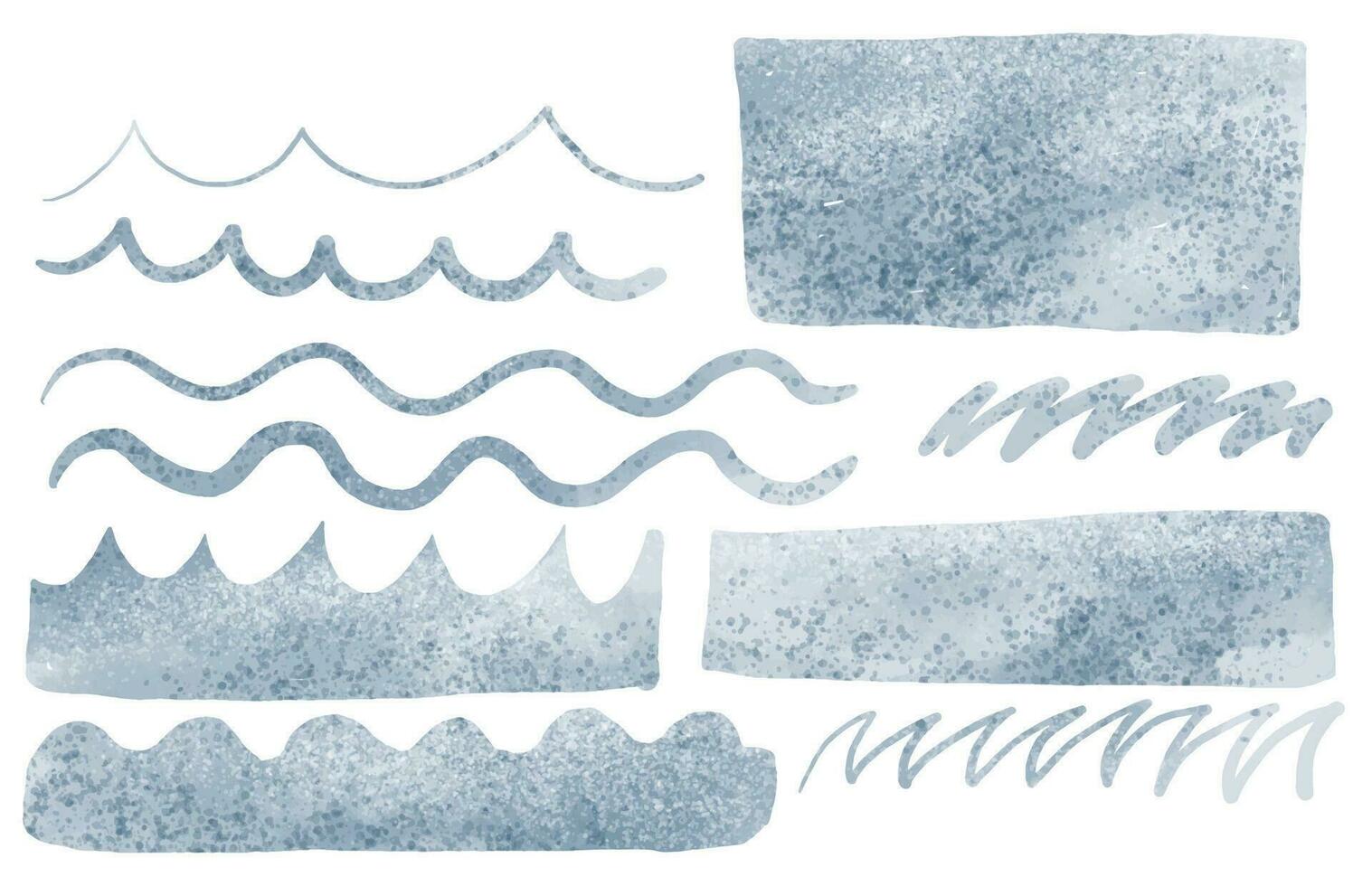 hand painted water wave illustration vector