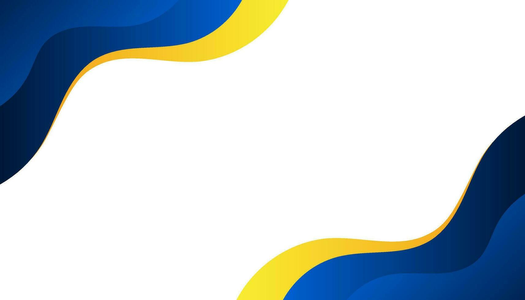 resumen negocio bandera antecedentes con azul, amarillo, y blanco moderno curva. vector ilustración