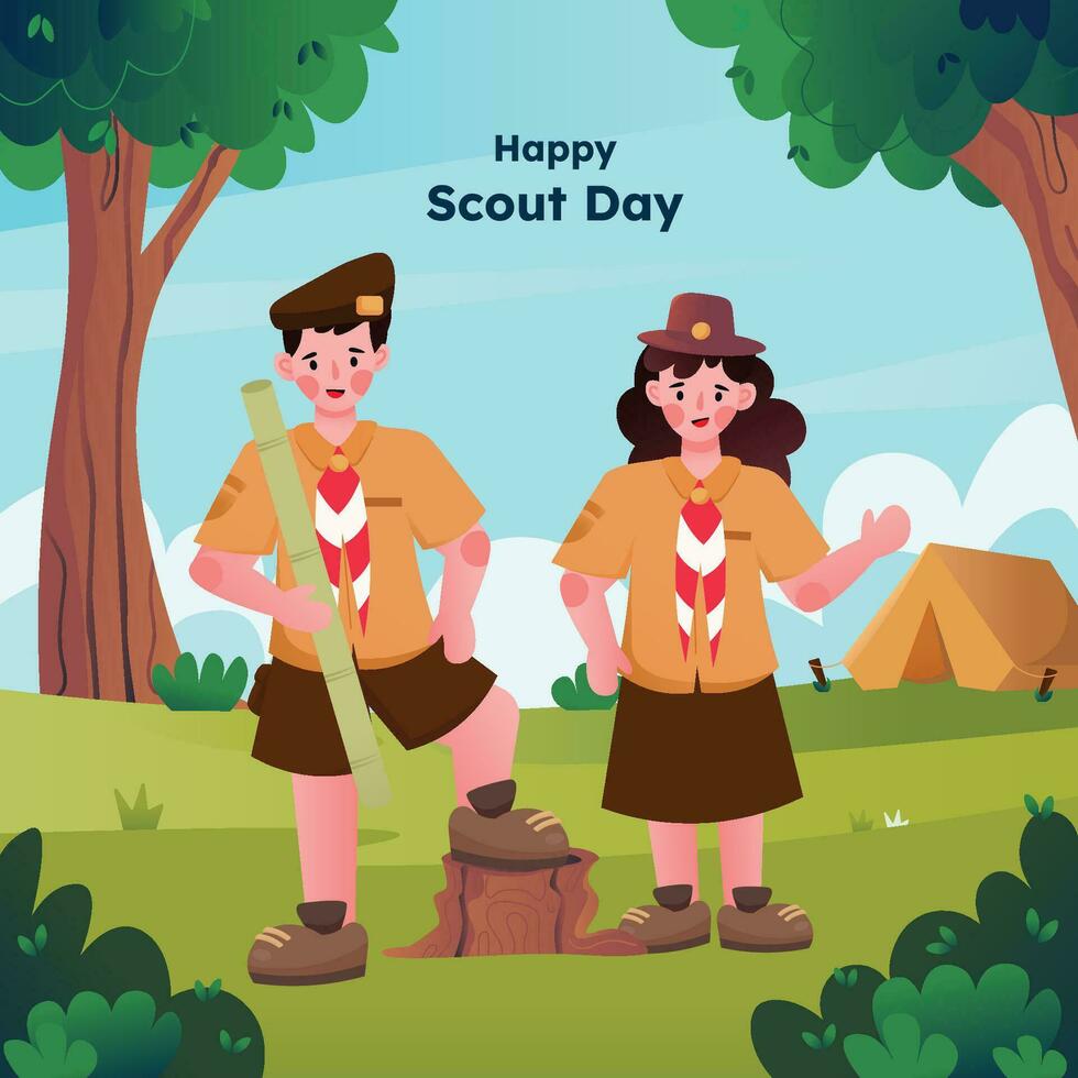 Happy Scout Day vector