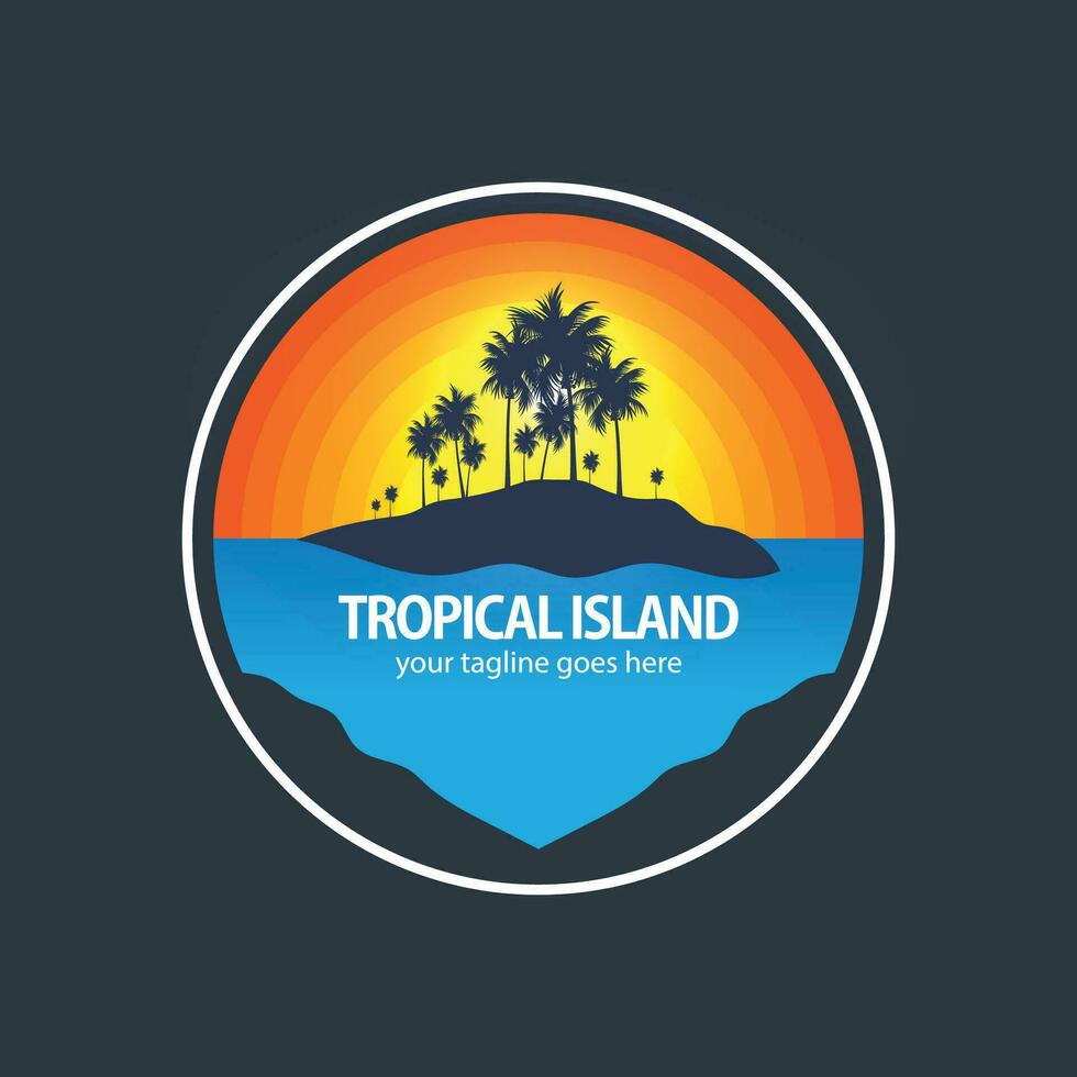 Tropical Island logo vector