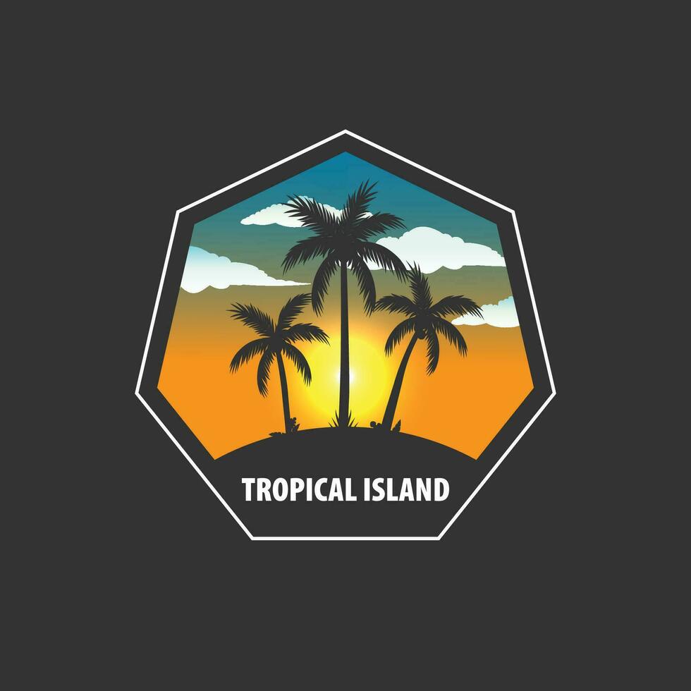 tropical isla logo vector