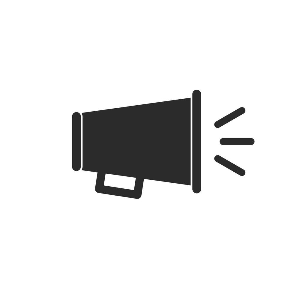 megaphone icon in flat style, speaker vector illustration, loudspeaker, broadcast, shout, speech.