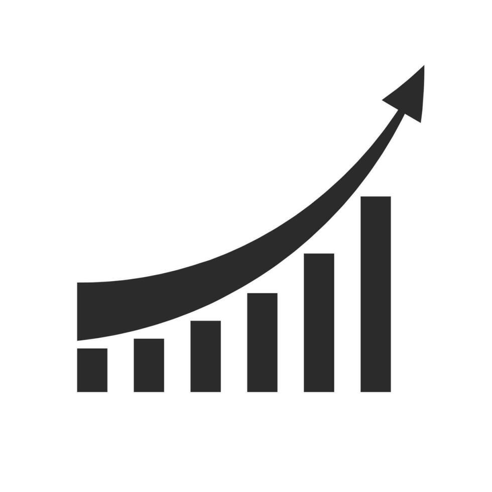 growth chart.vector illustration statistic graph of increase rate on candle stick vector