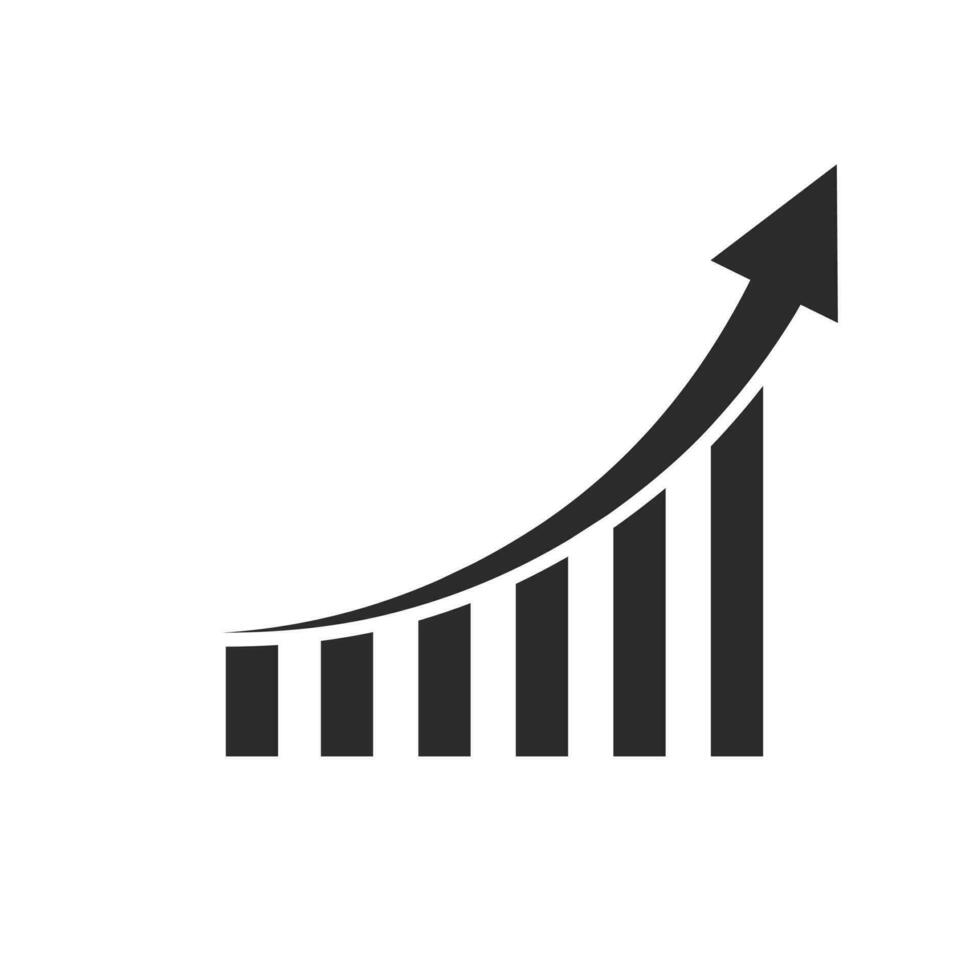 growth chart.vector illustration statistic graph of increase rate on candle stick vector