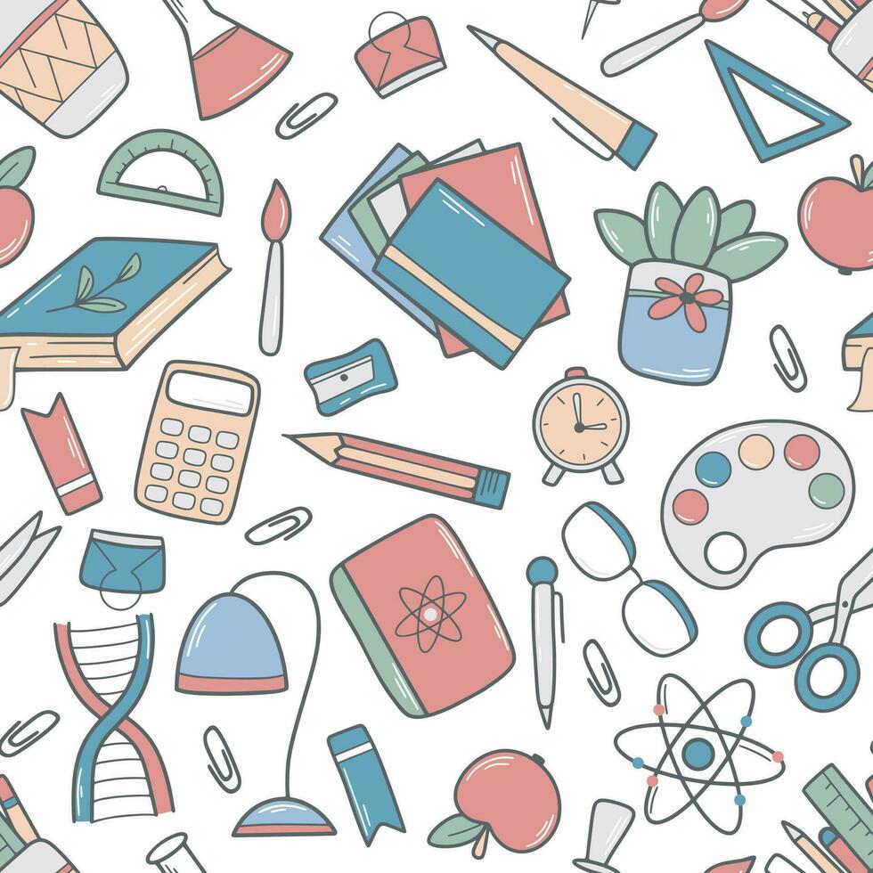 Back to school seamless pattern vector