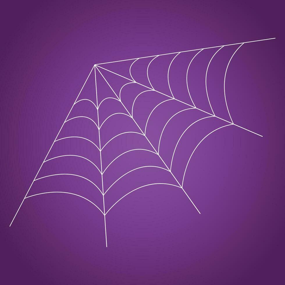 Cobweb on dark background, traditional Halloween design element. vector