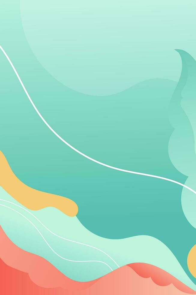 portrait mystical fantasy flowers gradient colors background illustration. Great images for wall art posters, greeting cards or book covers vector