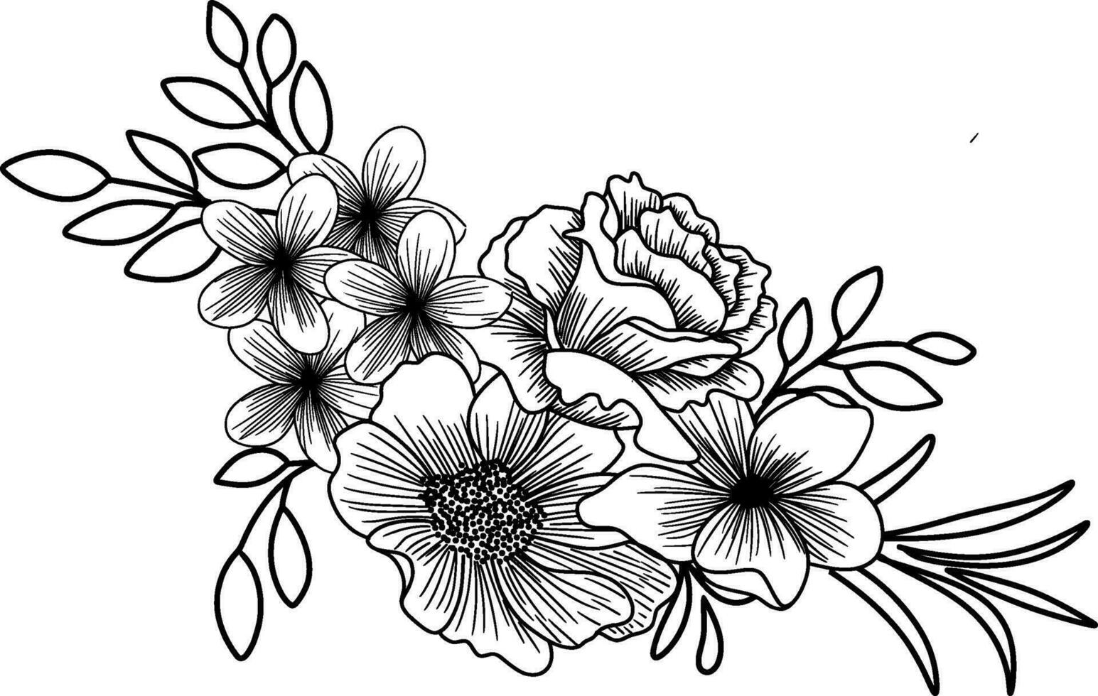 Sketch of Floral Arrangement Illustration vector
