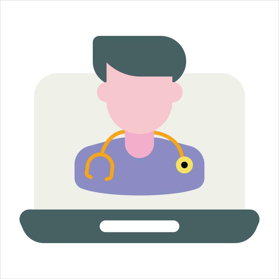 online doctor flat icon design style vector