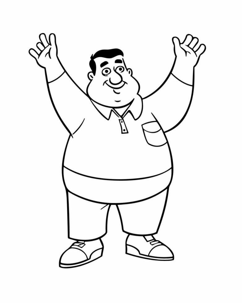 a cartoon character with his arms up in the air vector