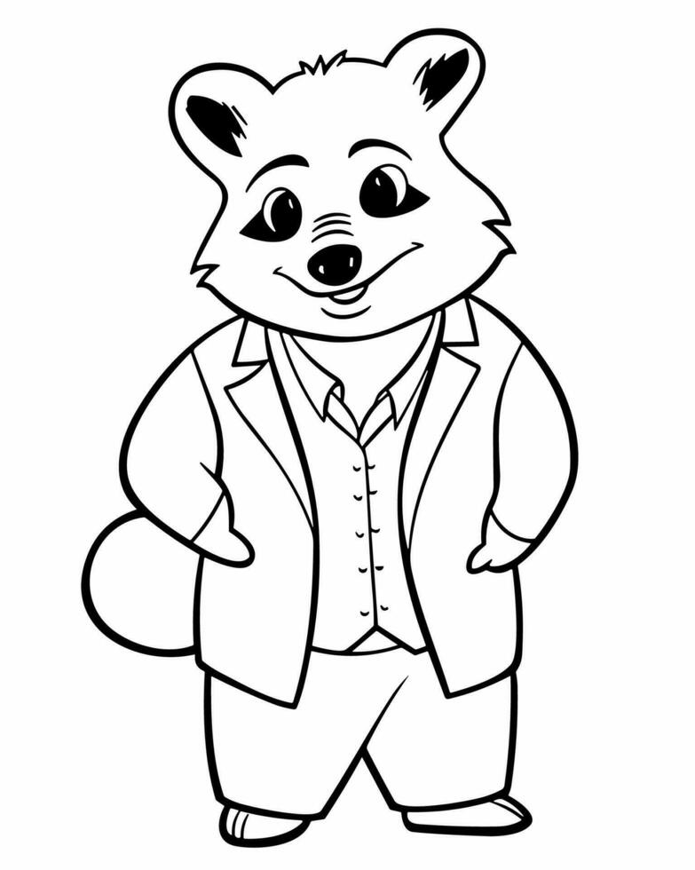 a cartoon raccoon in a suit and tie vector