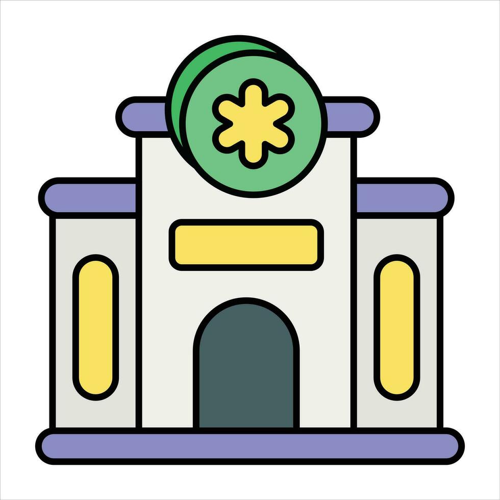 hospital color icon design style vector