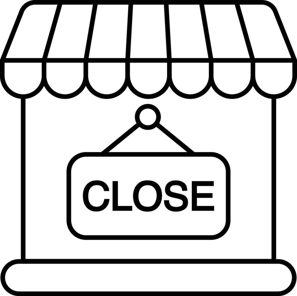 shop close line icon design style vector