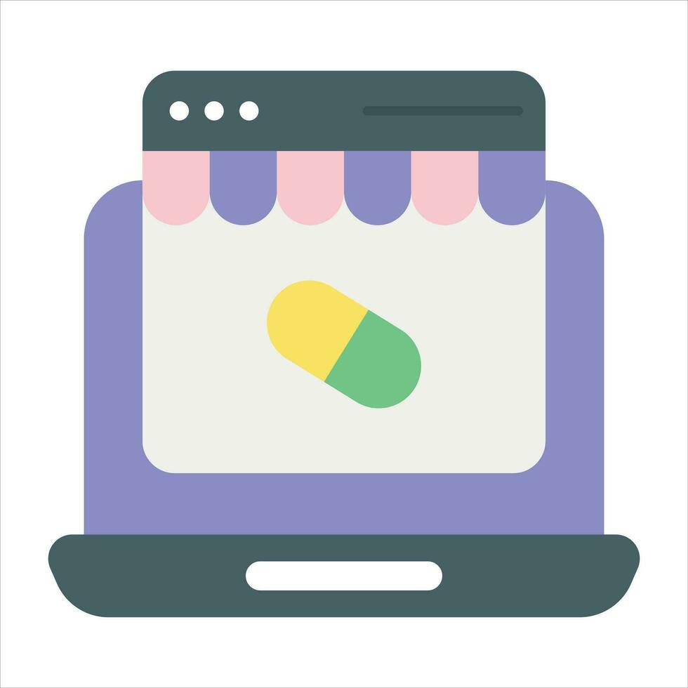 online pharmacy flat icon design style vector